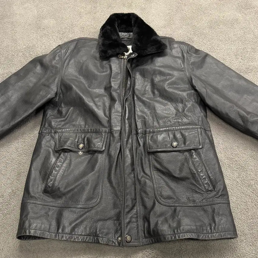[BUNJANG] Versace Real Leather Padded Car Coat / [정품] 베르사체 리얼레더 누빔 카코트