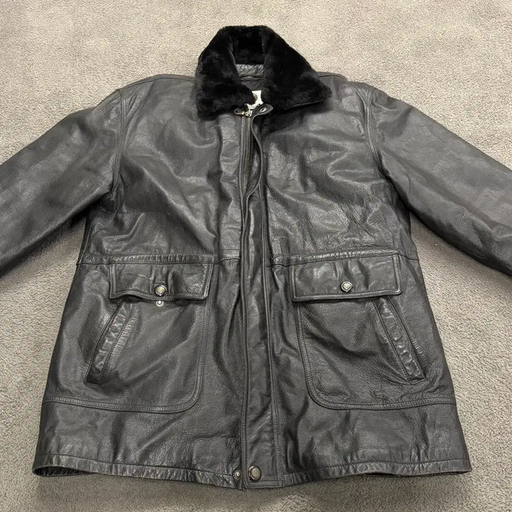 [BUNJANG] Versace Real Leather Padded Car Coat / [정품] 베르사체 리얼레더 누빔 카코트