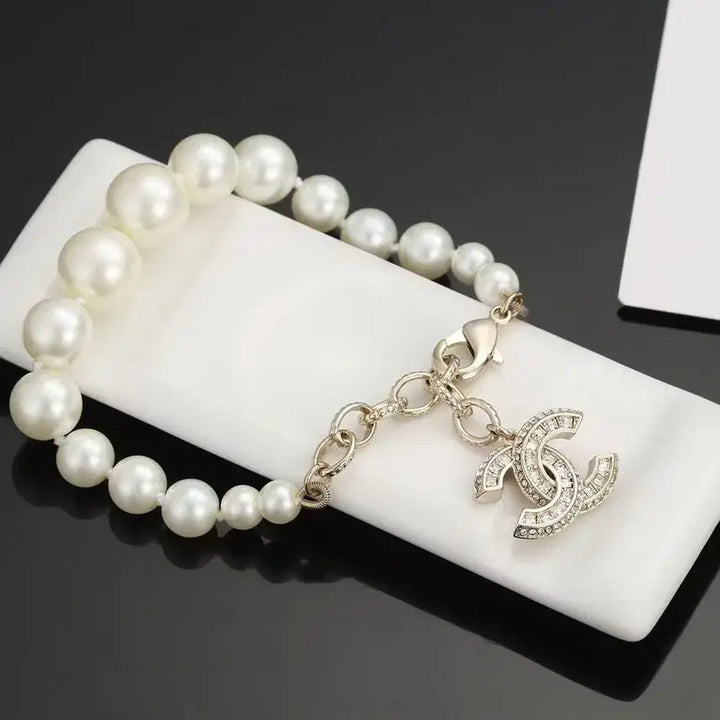 [BUNJANG] Chanel Classic Double C Cubic Pearl Bracelet / 샤넬 팔찌