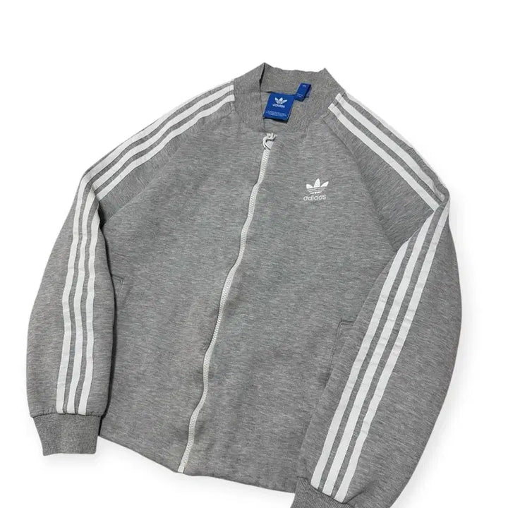 [BUNJANG] Adidas Gray Cotton Track Top Jersey / 아디다스 회색 코튼 트랙탑 져지