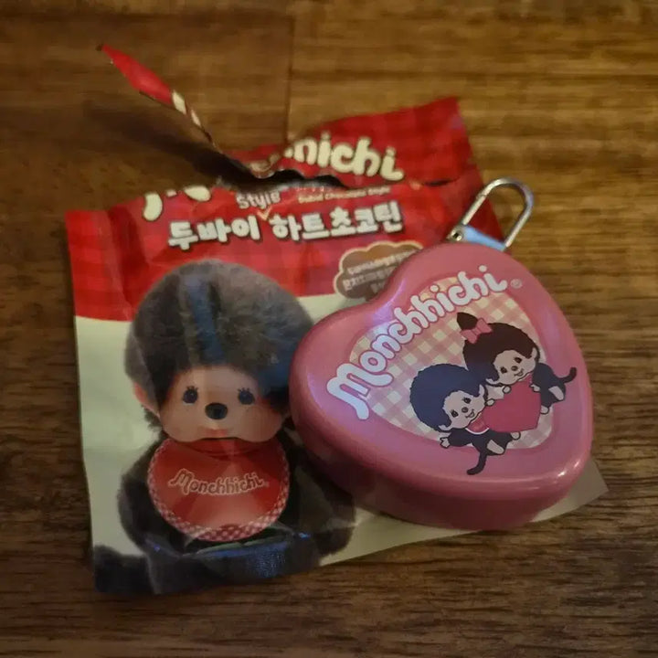 [BUNJANG] Monchhichi Dubai Heart Chocolate Tin / GS 몬치치 두바이 하트초코틴 분홍색