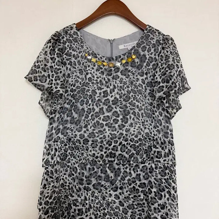 [BUNJANG] Ragello Leopard Pattern Chiffon Midi Dress / RAGELLO 캉캉 쉬폰원피스