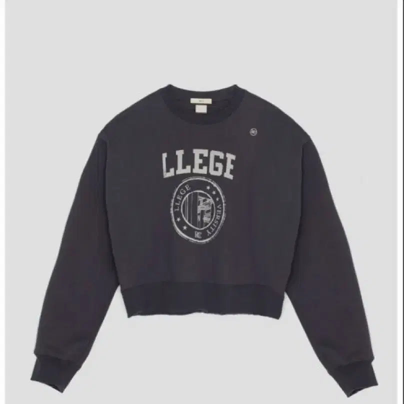 [BUNJANG] RECTO LLEGE Logo Crop Sweatshirt Charcoal / 렉토 LLEGE 로고 크롭 맨투맨 차콜