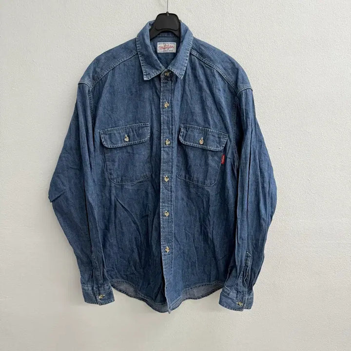 [BUNJANG] Wrangler Two Pocket Western Denim Shirt / 랭글러 투 포켓 웨스턴 데님 셔츠