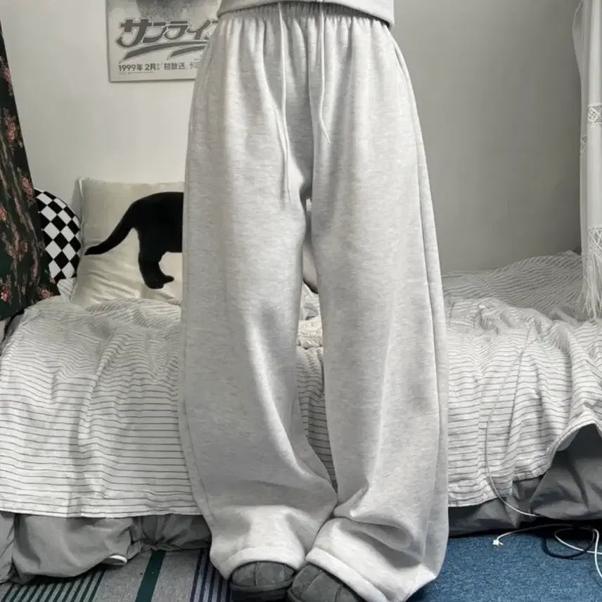 [BUNJANG] Oatmeal Training Wide Pants / 트레이닝 와이드 팬츠 오트밀