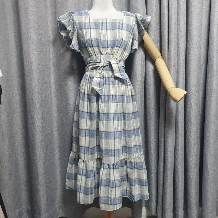 [BUNJANG] Frill Check Dress / 55프릴체크 고급 원피스