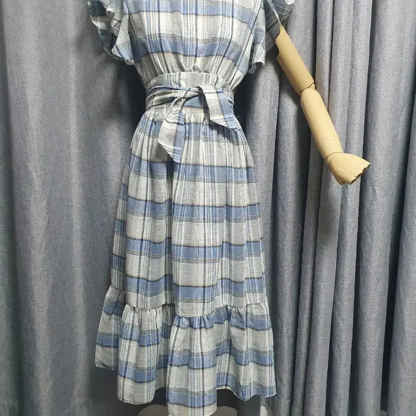 [BUNJANG] Frill Check Dress / 55프릴체크 고급 원피스