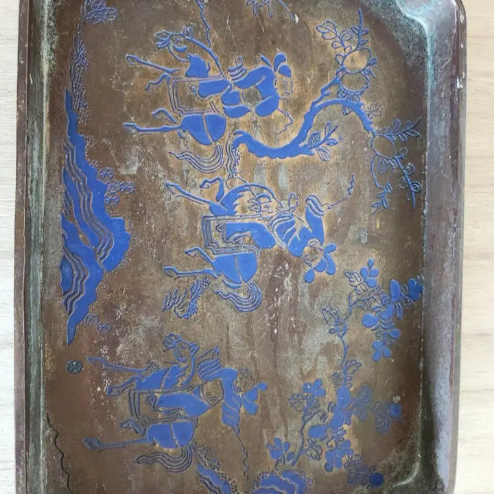 [BUNJANG] Antique Tray with Blue Pattern / 동 수반