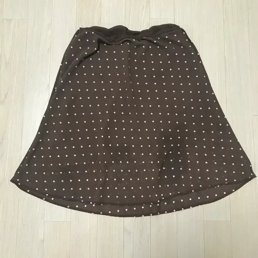 [BUNJANG] Brown Polka Dot Long Skirt / 브라운 도트 스커트