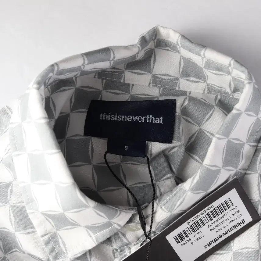 [BUNJANG] Thisisneverthat Geometric Check Pattern Cotton Short Sleeve Shirt / (새상품) 디스이즈네버댓 기하학 체크 패턴 면 반팔 셔츠