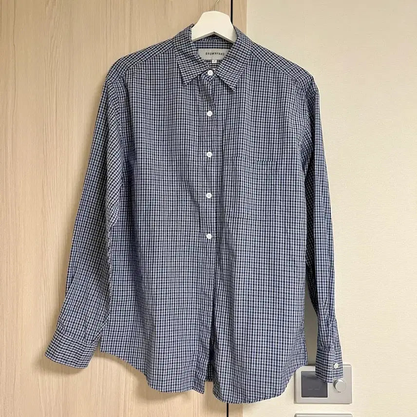 [BUNJANG] Brown Yak Steady Check Shirt Blue Size 2 / 브라운야드 스테디 체크 셔츠 블루 2사이즈