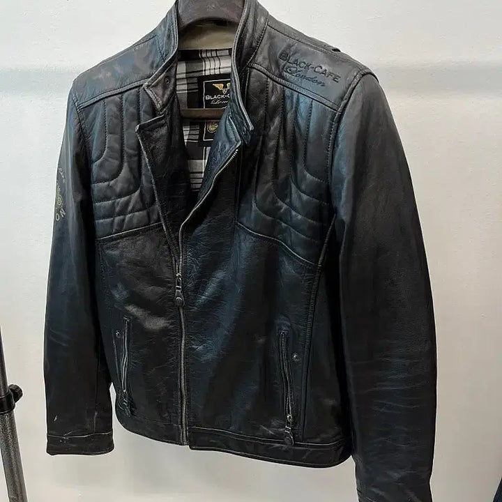 [BUNJANG] Black Cafe Biker Leather Jacket / 105) 블랙카페 바이커 가죽자켓