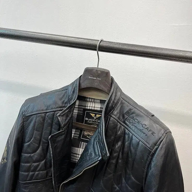 [BUNJANG] Black Cafe Biker Leather Jacket / 105) 블랙카페 바이커 가죽자켓