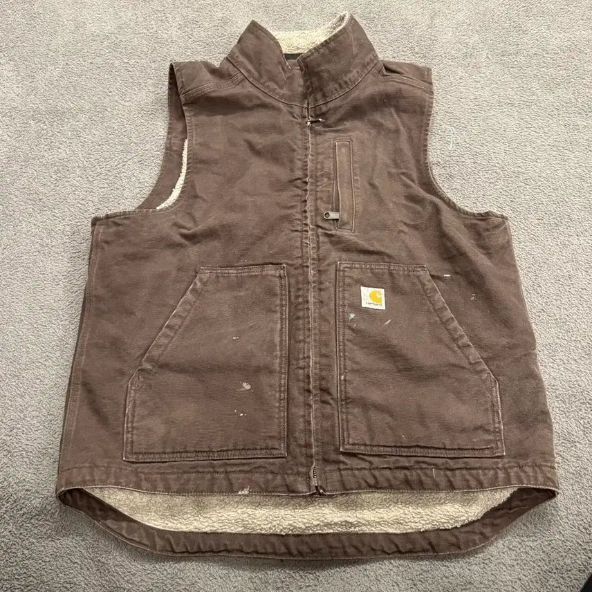 [BUNJANG] Carhartt Brown Lined Vest / [정품/M] 칼하트 브라운 털 안감 조끼