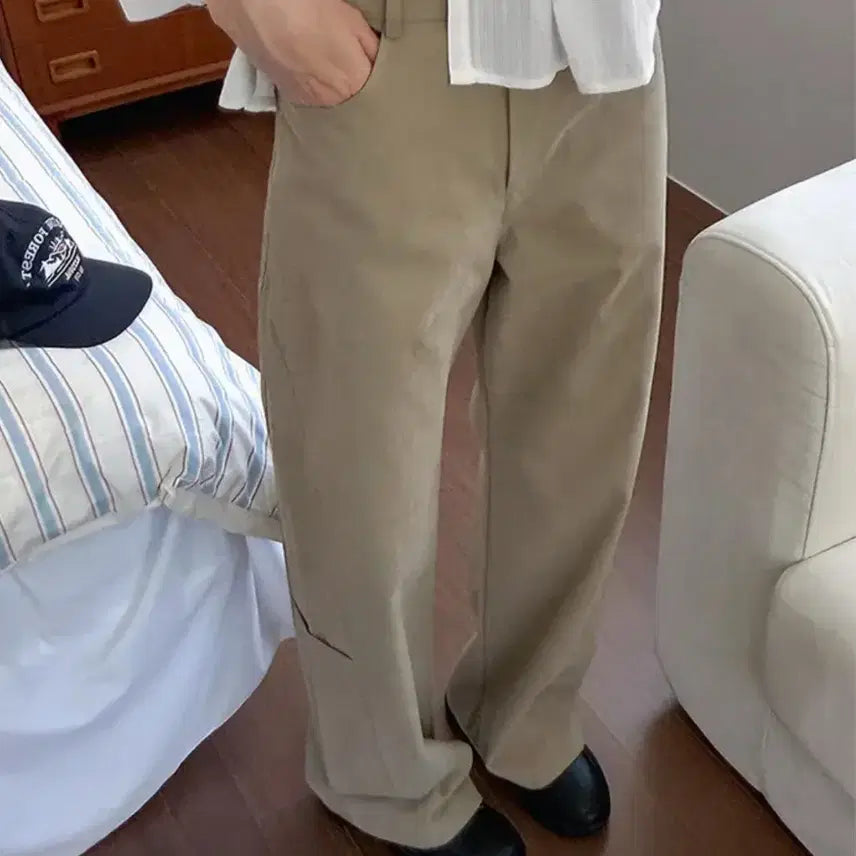 [BUNJANG] Crème Rosette Panel Pants Beige Size M / 크렘므 로시테 절개 팬츠 베이지 m사이즈