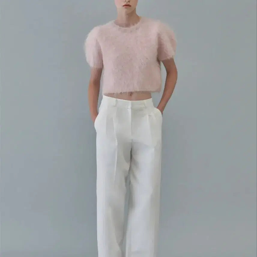 [BUNJANG] Without Summer Angora Half Knit Pink / [위드아웃썸머] 앙고라 하프 니트 핑크