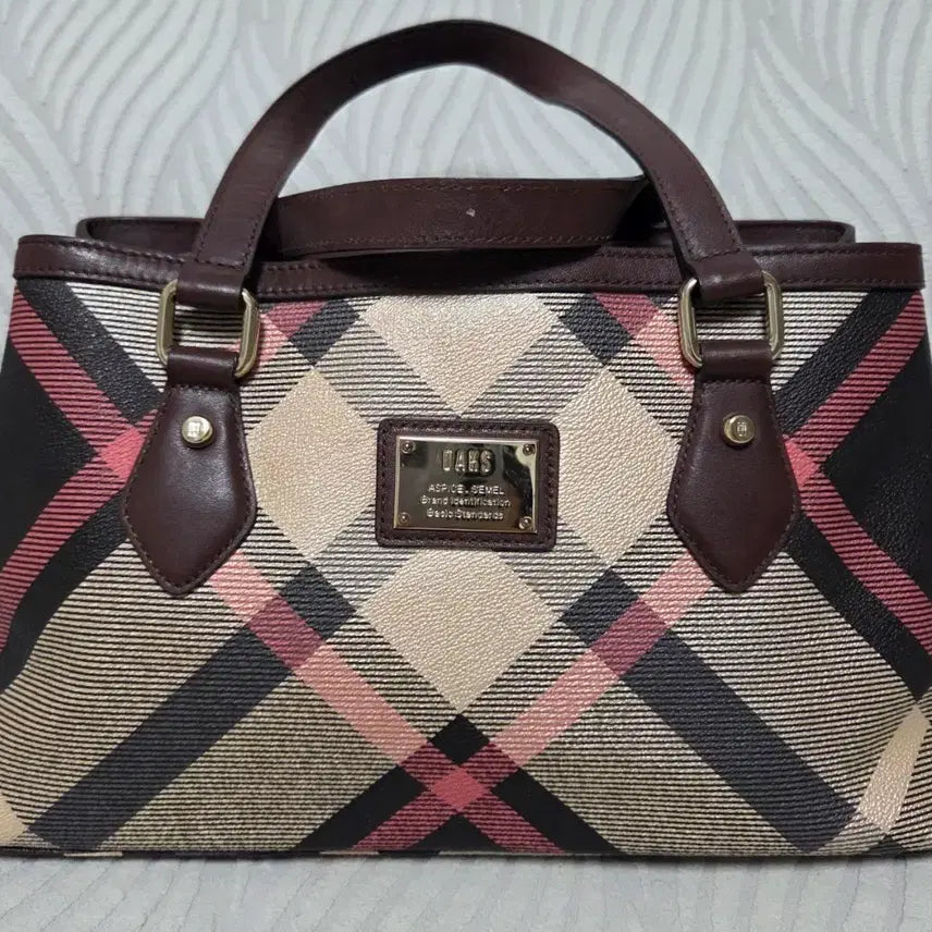 [BUNJANG] Daks Plaid Tote Bag Brown / 닥스 체크무늬 토트백 브라운