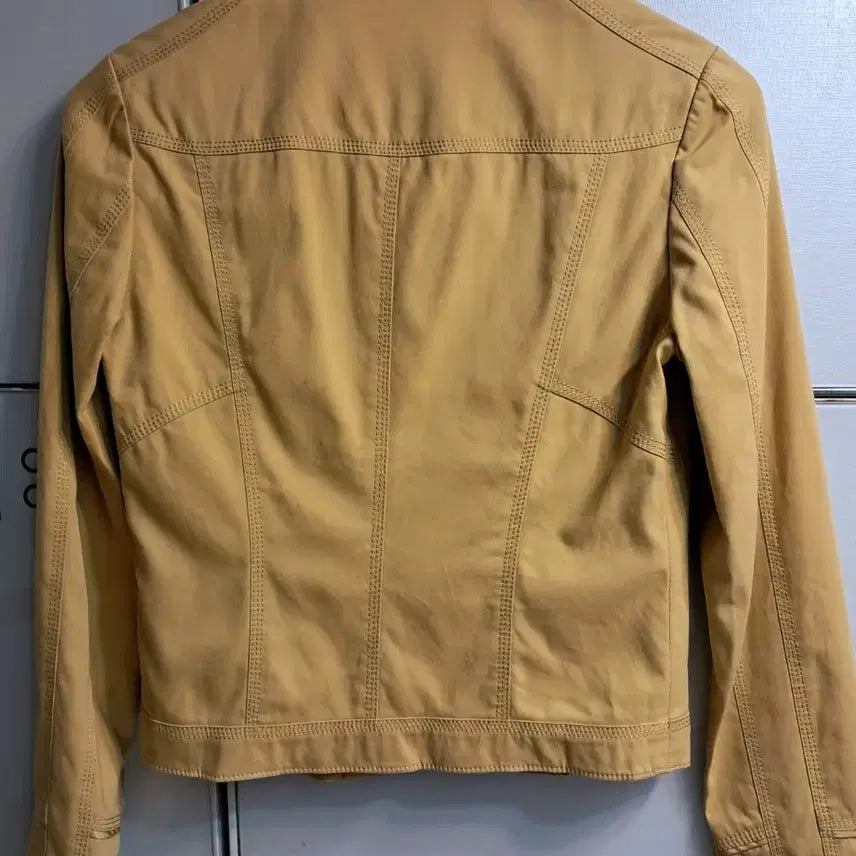 [BUNJANG] Mine Leather Crop Jacket / 한섬 MINE 레더 크롭 자켓