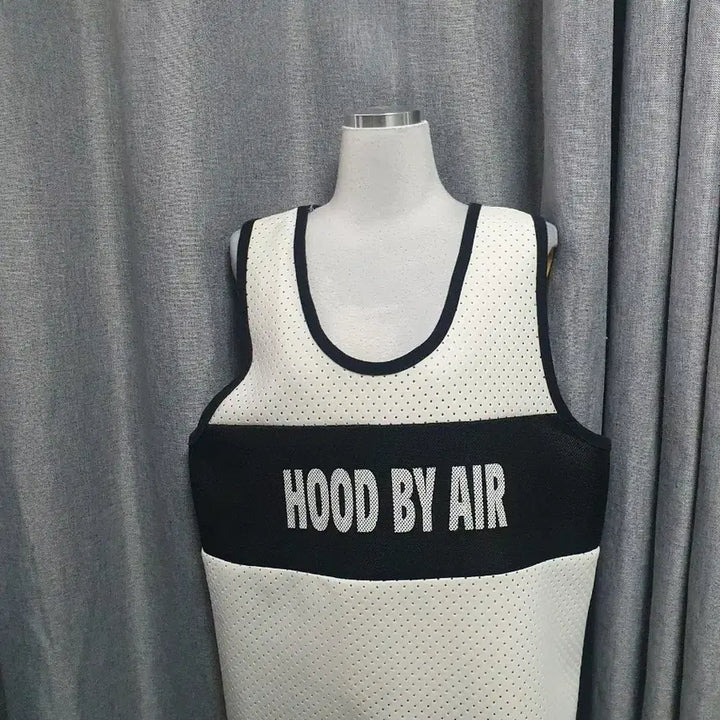 [BUNJANG] Lettering Mesh Sleeveless Top / 레터링 매쉬 민소매