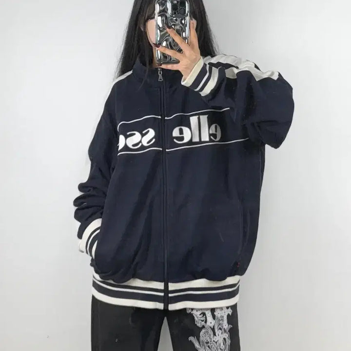 [BUNJANG] ellesse Big Logo Track Jacket Navy E122 Size 105 / 엘레쎄 빅로고 트랙자켓 네이비 E122