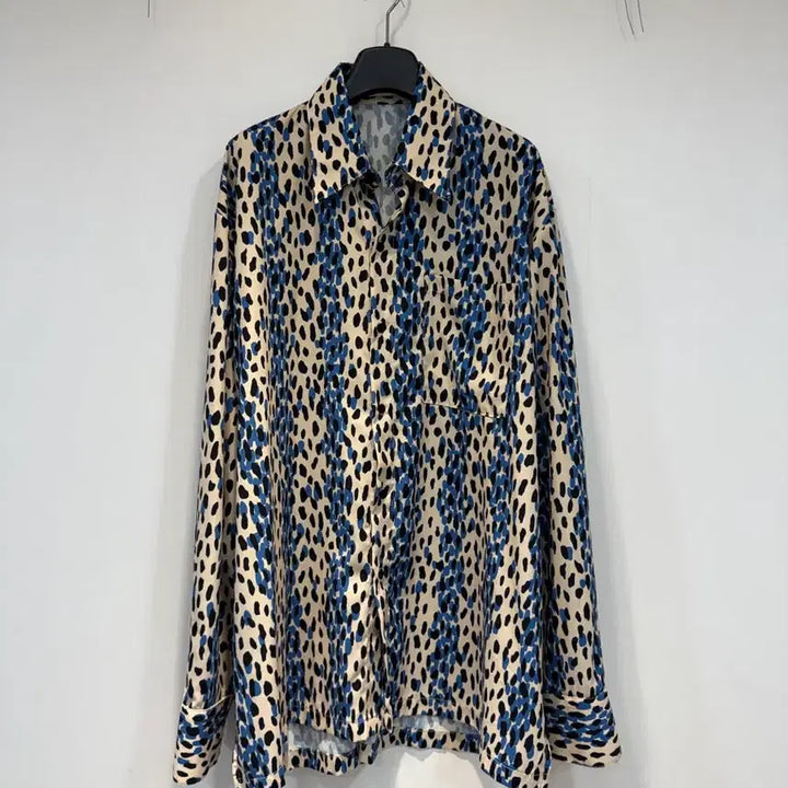 [BUNJANG] La Maison Blue Leopard Shirt / 라멀마메종 블루 레오파드 셔츠