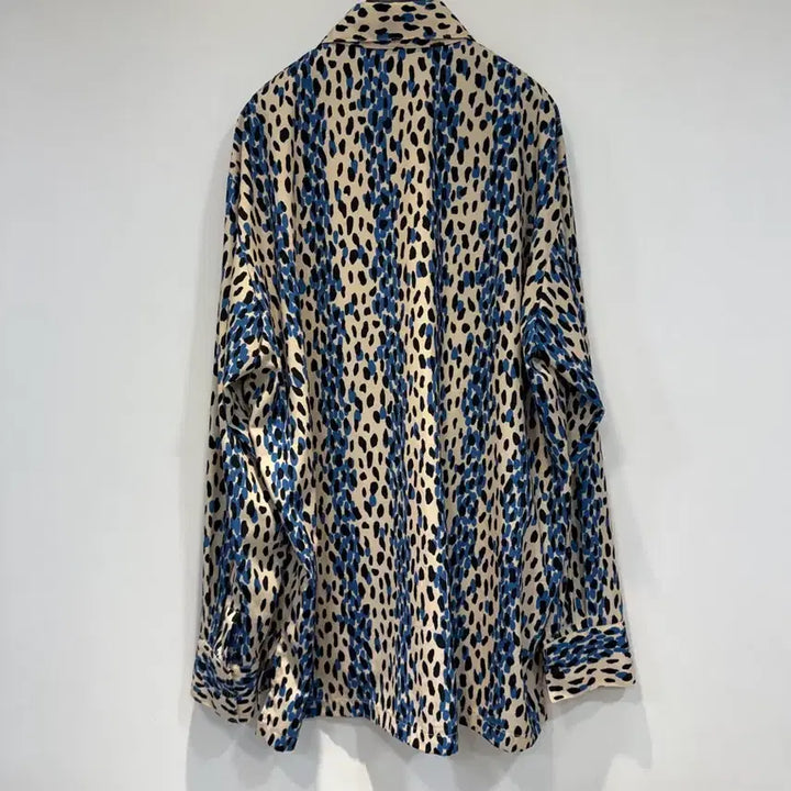 [BUNJANG] La Maison Blue Leopard Shirt / 라멀마메종 블루 레오파드 셔츠