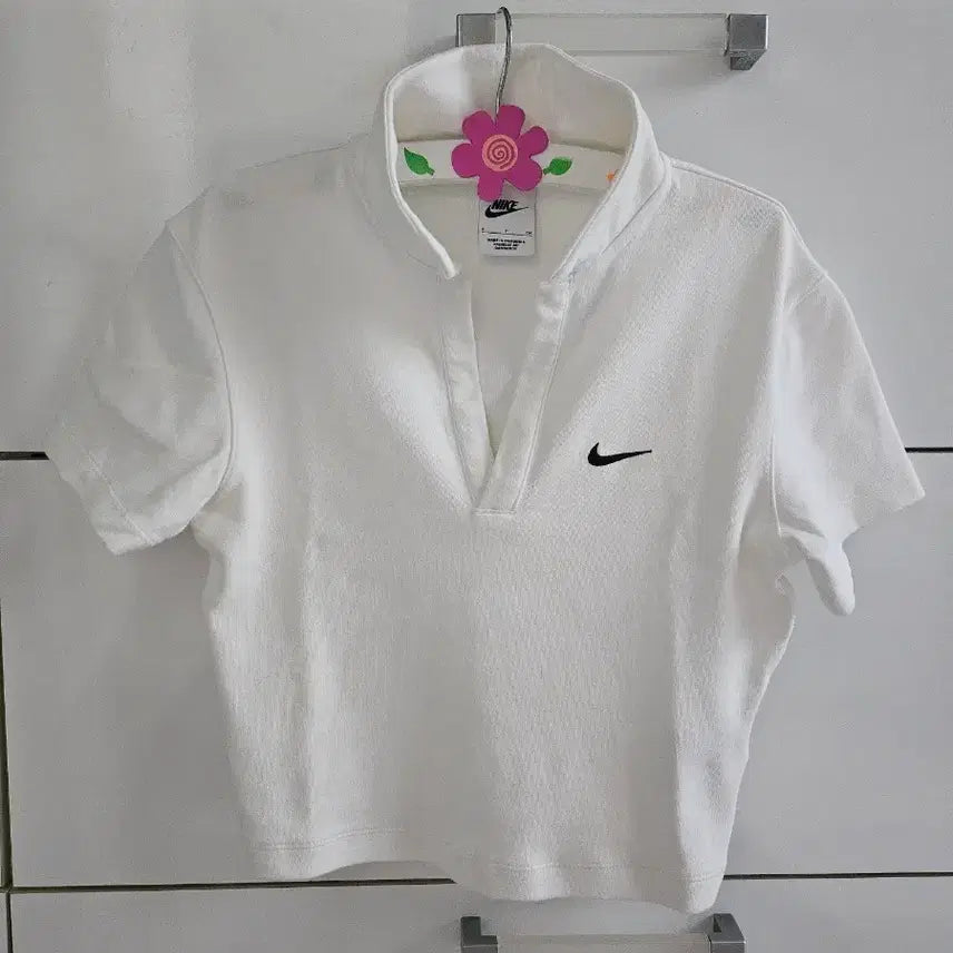 [BUNJANG] Nike Cropped Pique Polo Shirt White / 나이키 크롭 카라티 화이트