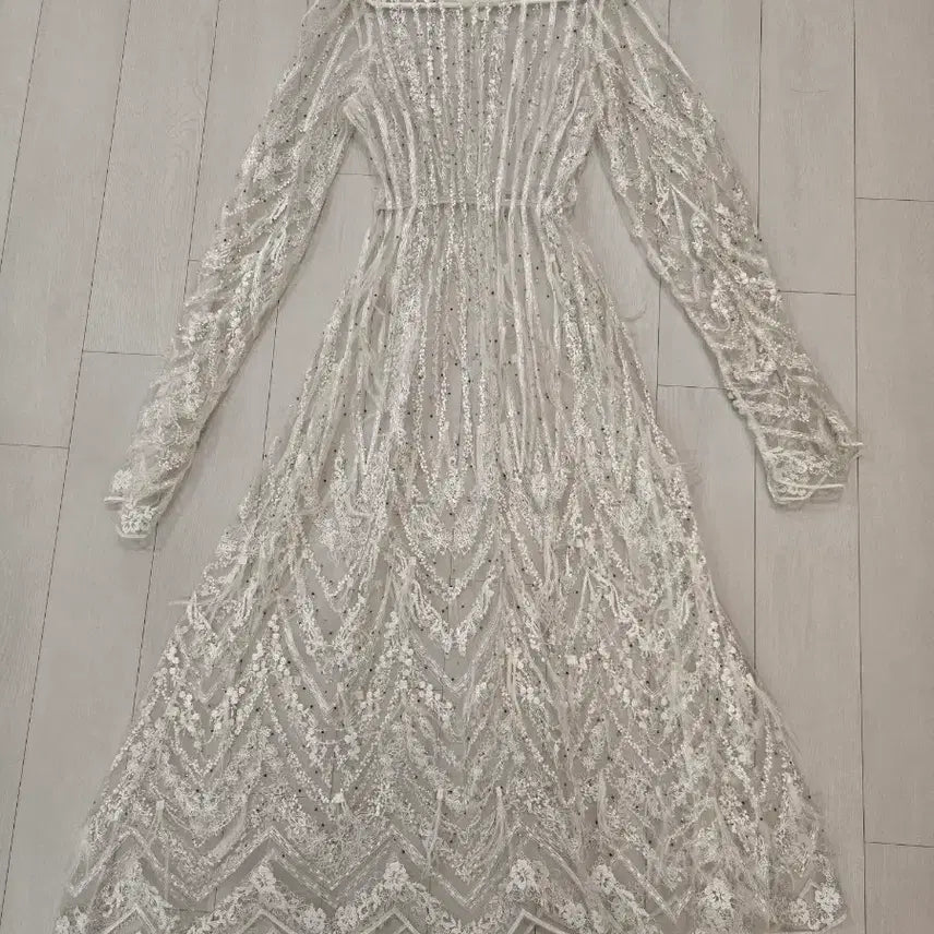 [BUNJANG] Lace Long Dress White / 레이스 롱 원피스 화이트