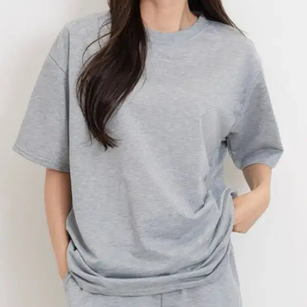 [BUNJANG] Roundneck T-Shirt Grey / 타올 라운드티셔츠 그레이컬러