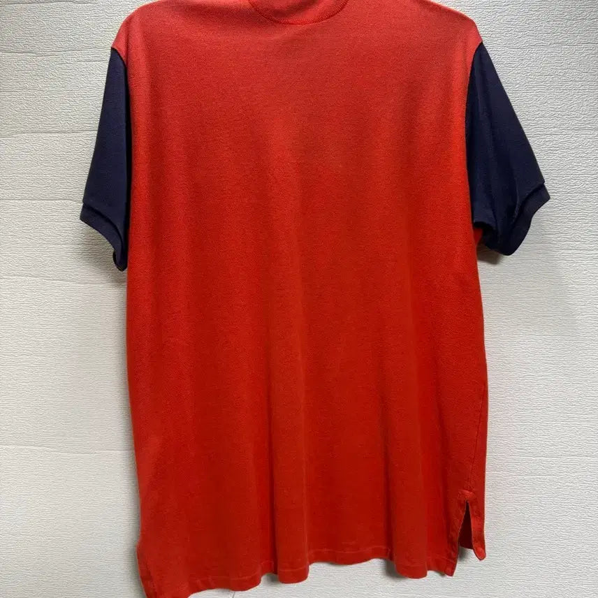 [SOLD OUT] 폴로 랄프로렌 주황/네이비 럭비 폴로셔츠.