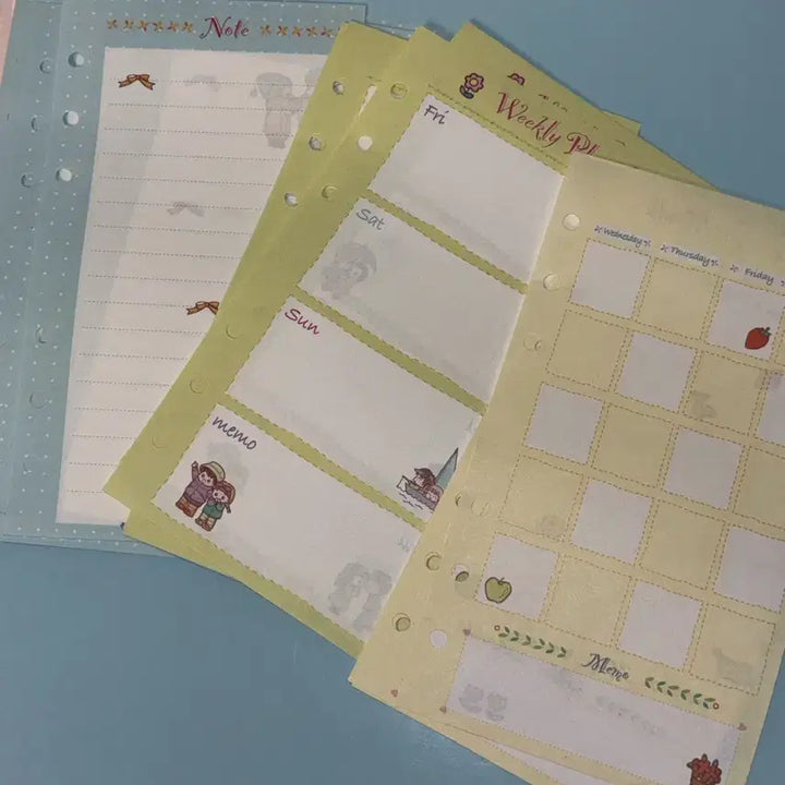 [BUNJANG] Vintage 6-Hole Diary Inserts Refills / 고전문구 고전 다이어리 6공 속지 내지 리필