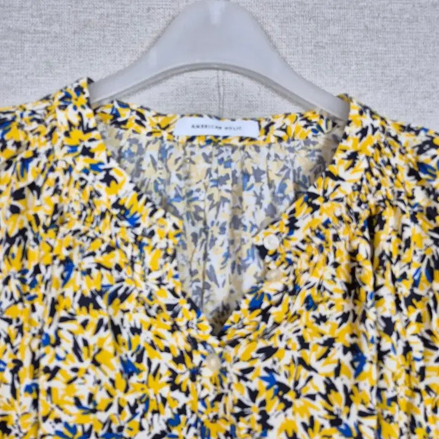 [BUNJANG] Rayon 100% Flower Pattern Yellow Blouse / 