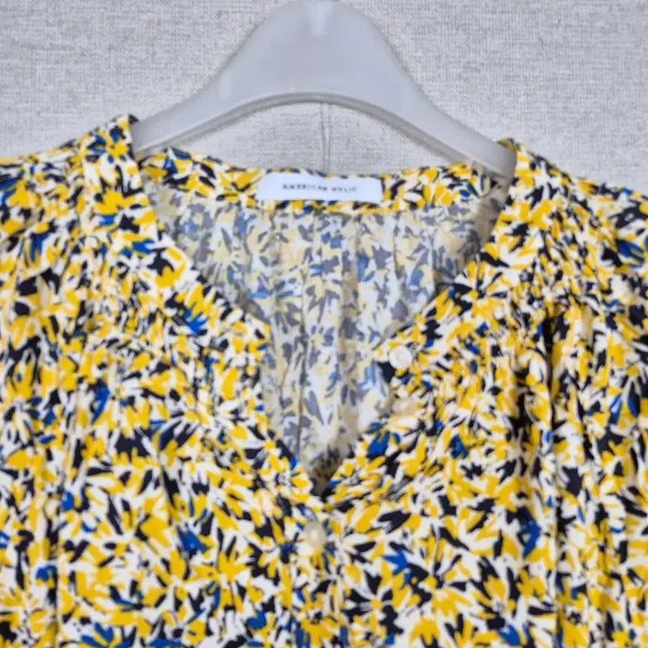 [BUNJANG] Rayon 100% Flower Pattern Yellow Blouse / 