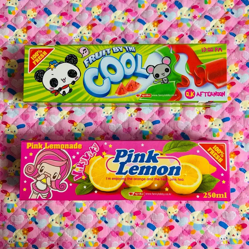 [BUNJANG] Vintage Pencil Case Set (Panda Jelly &amp; Lemonade Girl Designs) / 고전 필통 ) 판다젤리/레모네이드 소녀