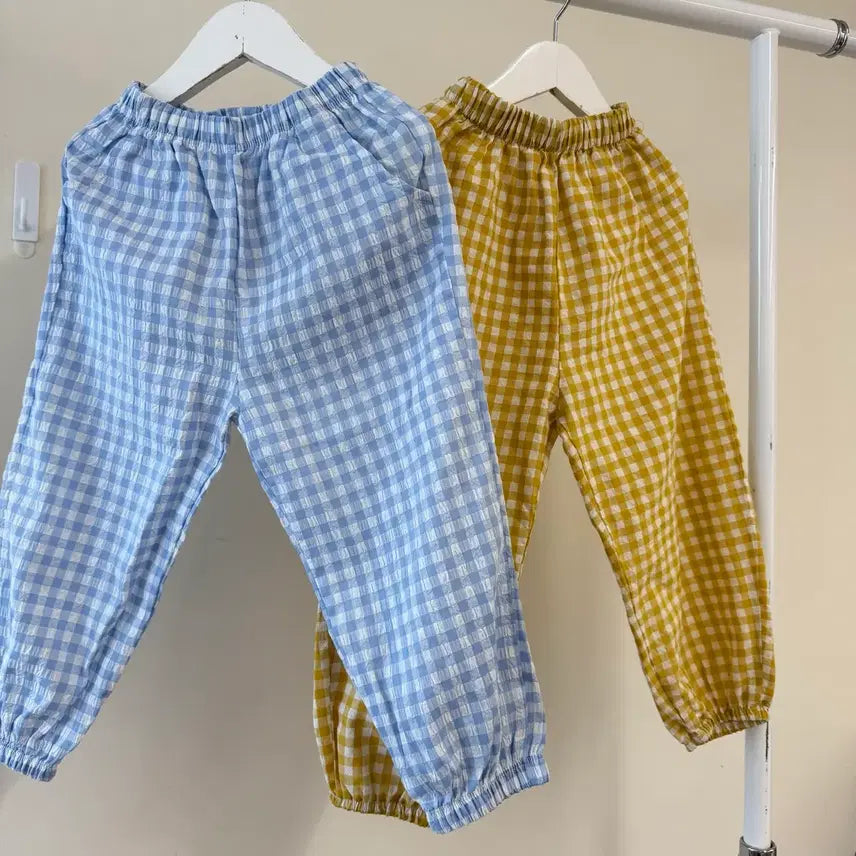 [BUNJANG] Check Gojaengi Pants (Size 120-130) / (120,130) 체크 고쟁이 바지