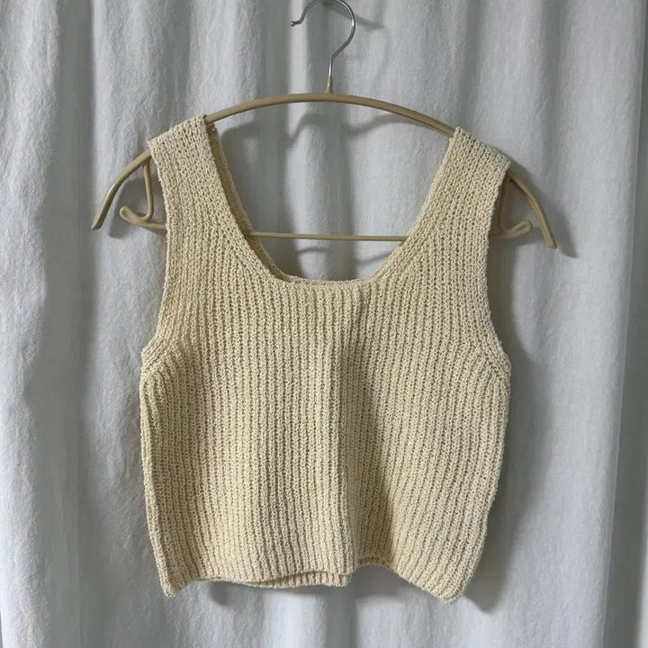 [BUNJANG] Yellow Knit Sleeveless and Cardigan Set / [마지막 가격내림/새상품]니트 나시 가디건 세트