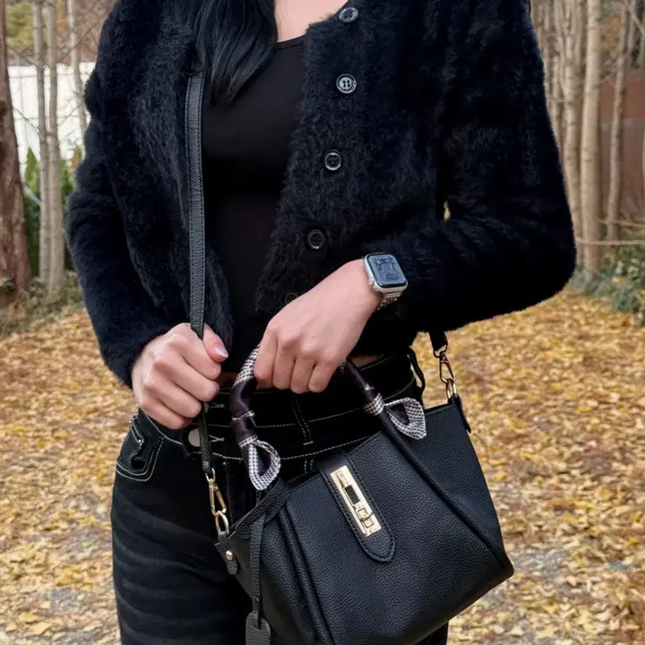 [BUNJANG] Black Mini 2-Way Tote Handbag / 블랙 토트백 미니핸드백 2way