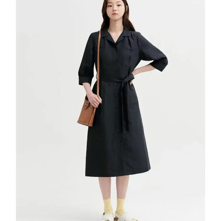 [BUNJANG] Beanpole 22 Linen Belted Long Dress / 빈폴 22 린넨 벨티드 롱 원피스 90