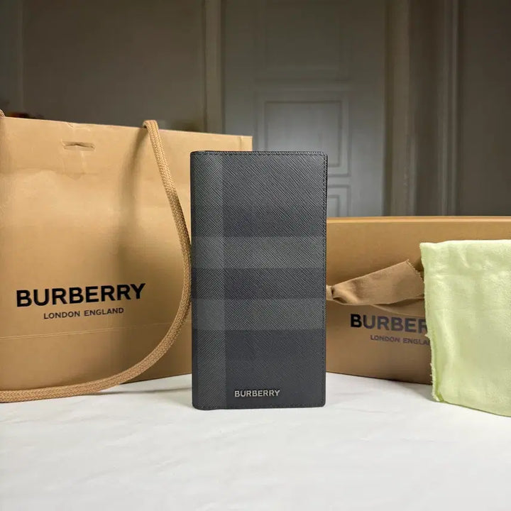 [BUNJANG] Burberry Murphy Check Long Wallet Charcoal / 버버리 머피 체크 롱 월렛 차콜 장지갑