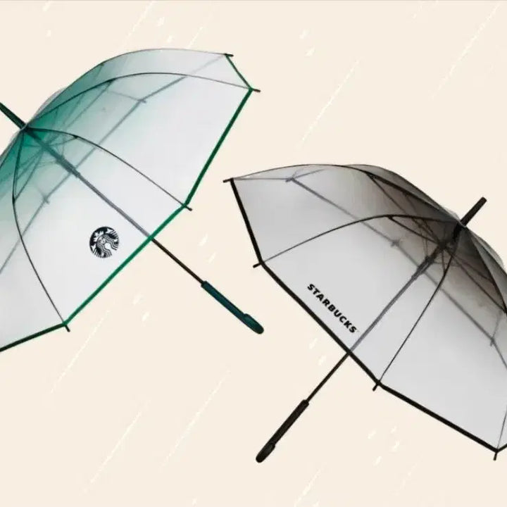 [BUNJANG] Starbucks Transparent Long Umbrella Set / (새상품)스타벅스 투명장우산