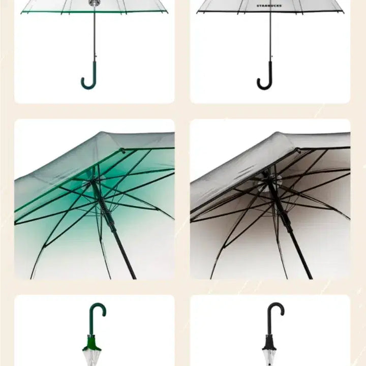 [BUNJANG] Starbucks Transparent Long Umbrella Set / (새상품)스타벅스 투명장우산