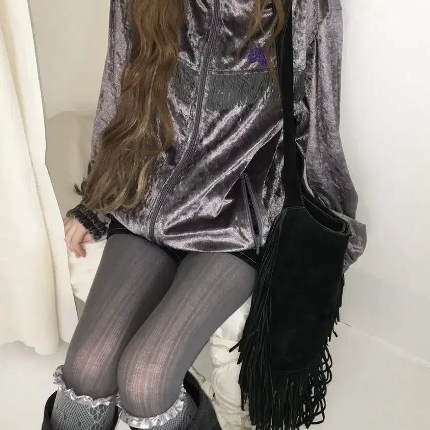 [BUNJANG] Needles Velour Fringe Track Jacket / 니들스 벨루어 프린지 트랙 자켓