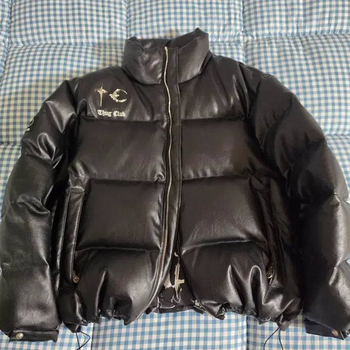 [BUNJANG] THUG CLUB Leather Padded Down Jacket Black Size 3 / [3]떠그클럽 레더패딩 블랙 3사이즈 덕다운버전 쿨거래 최저가