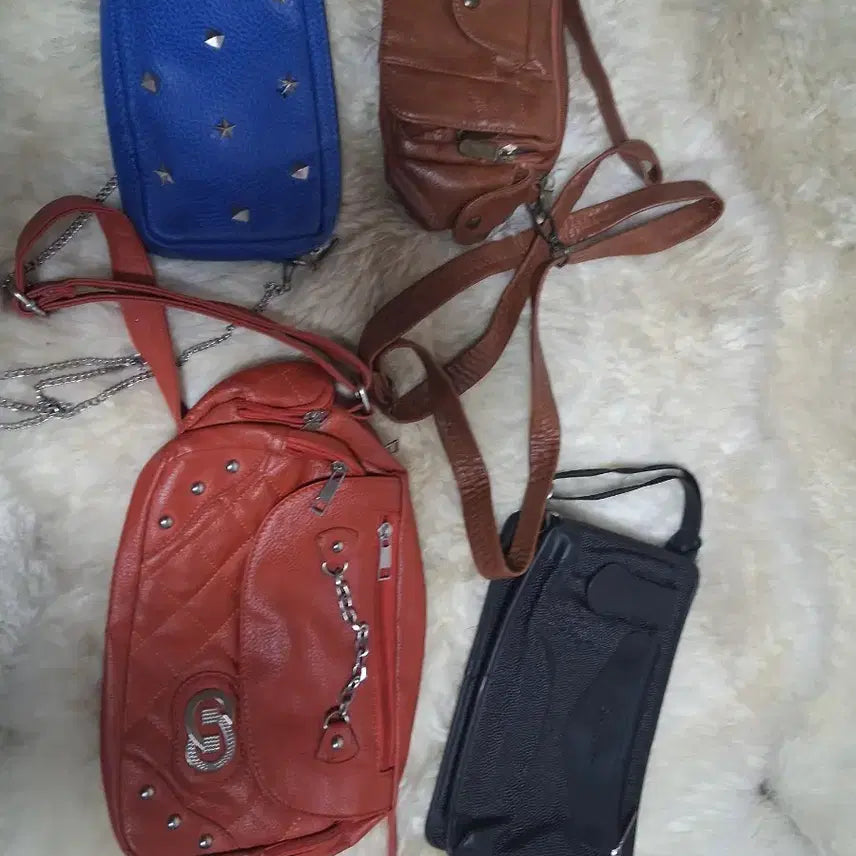 [BUNJANG] Mini Crossbody Bag Collection (Blue, Brown, Red, Black) / 미니 크로스백 가방 모음 (블루/브라운/레드/블랙) 개당 4천 4개 1만