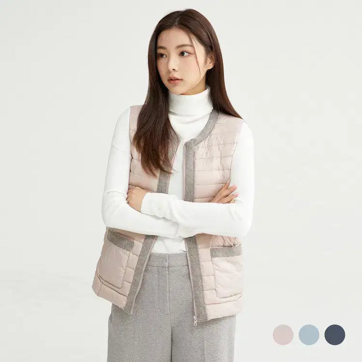 [BUNJANG] Clovis Clovis Duck Fiber Lightweight Padded Vest Pink / (새상품) 클로비스 클라비스 CLOVIS 덕 파이버 경량 패딩 조끼 핑크