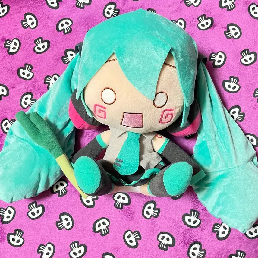 [BUNJANG] Sega Vocaloid Hatsune Miku Plush Doll (Fan Spin ver.) / 정품 세가 후와푸치 하츠네미쿠 대형인형(파돌리기ver)