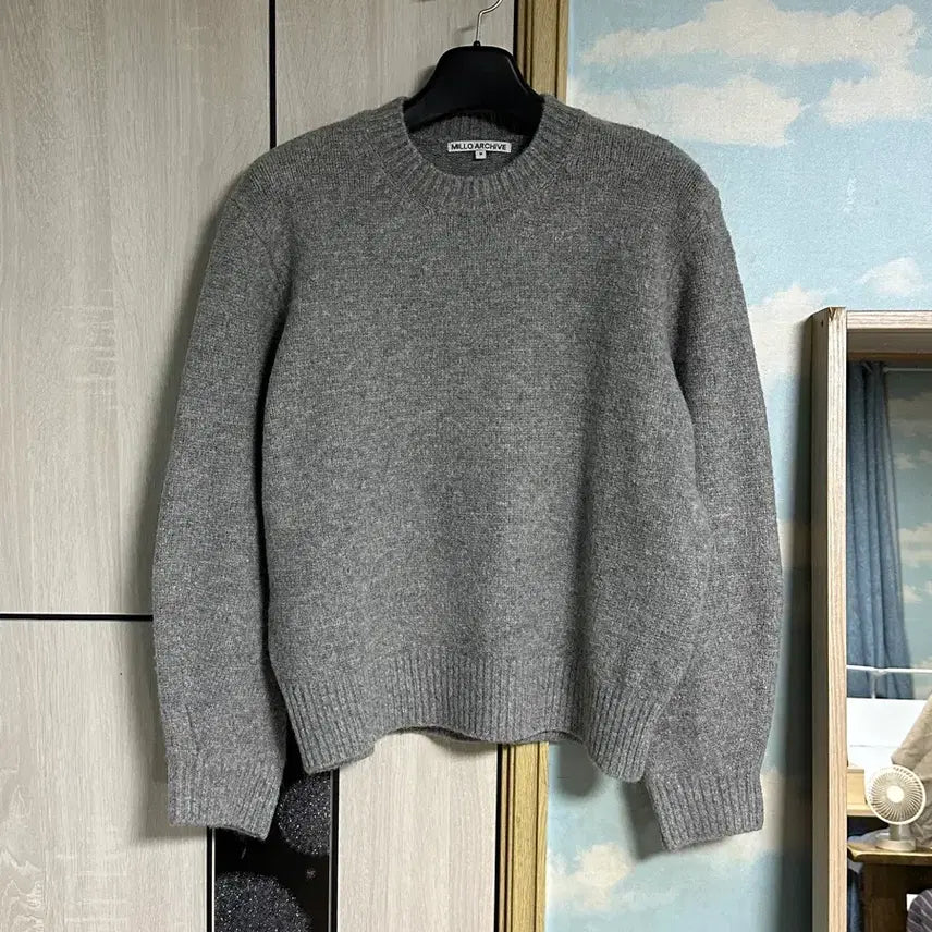 [BUNJANG] Milo Archive Crop Silhouette Knit Melange Grey / (M) 밀로아카이브 크롭 실루엣 니트 [멜란지 그레이]