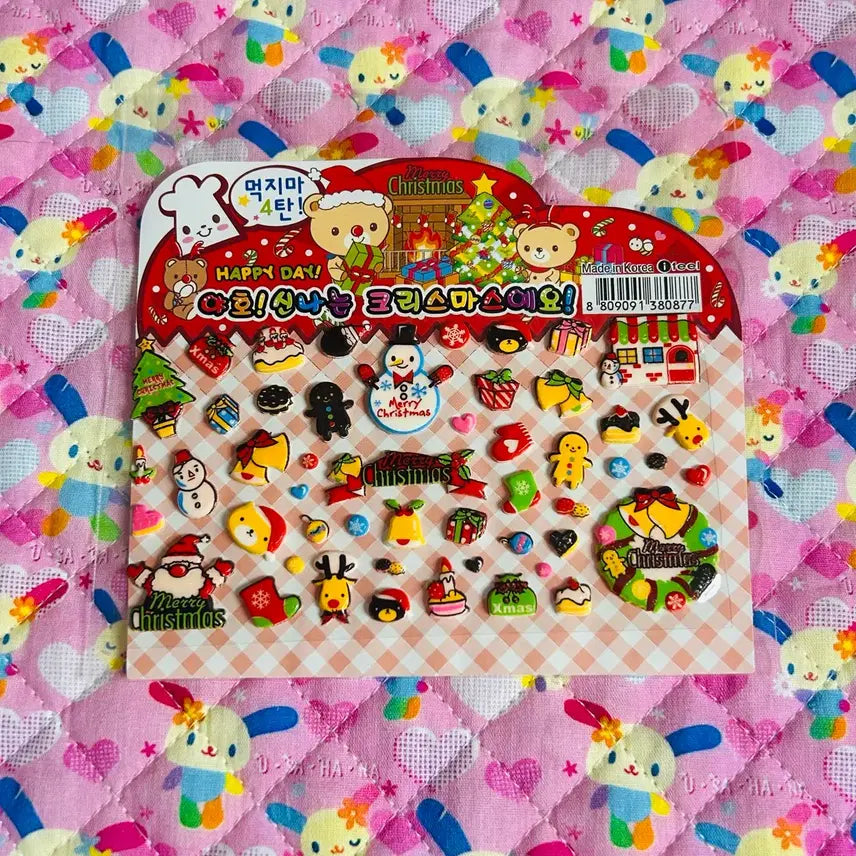 [BUNJANG] Classic Christmas 3D Stickers / 먹지마 4탄! 고전 크리스마스 입체스티커