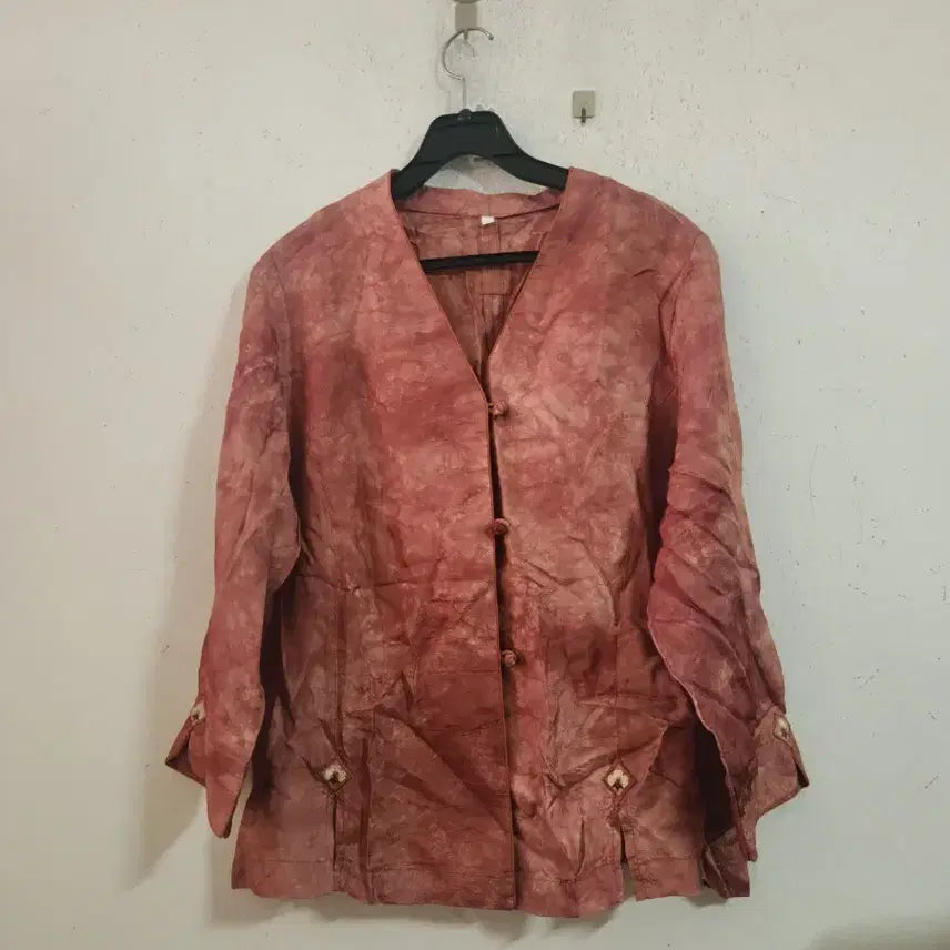 [BUNJANG] Rayon V-Neck Dyed Blouse / 인견 브이넥 염색 블라우스