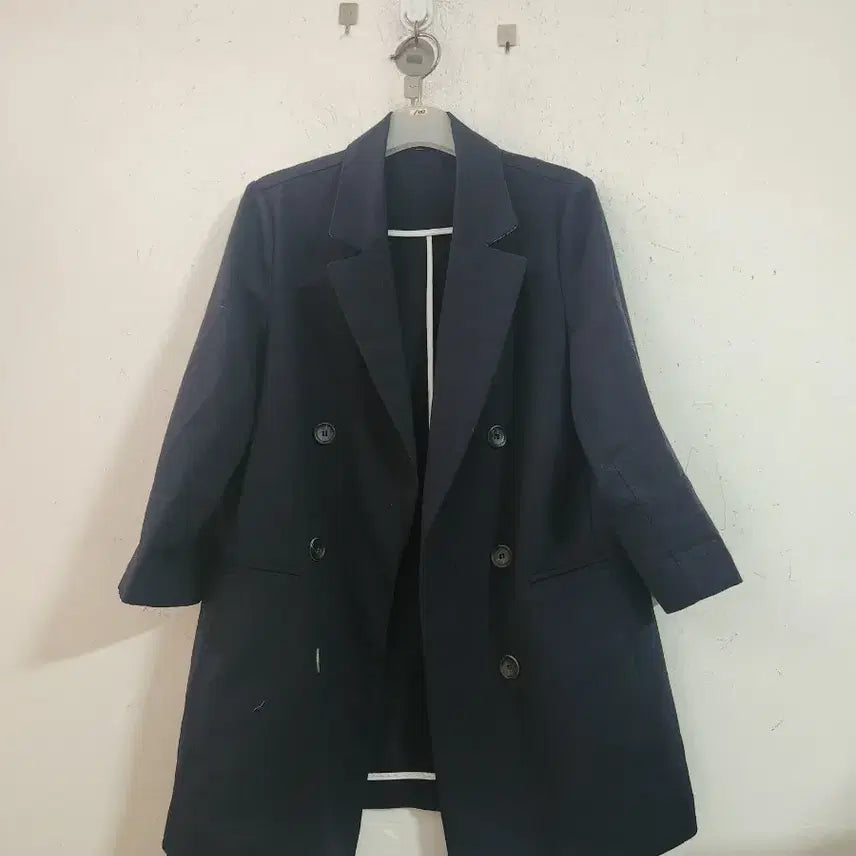 [BUNJANG] Navy Double-Button Jacket / 네이비 더블 버튼 자켓